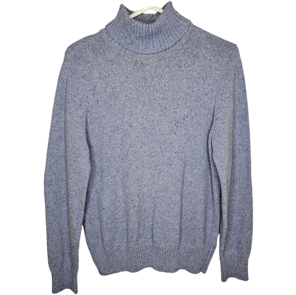 Croft & Barrow Blue Turtleneck Sweater Cotton Blend Large